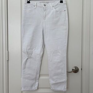Chico's So Slimming Girlfriend Slim Leg Crop Jeans | White | Chico's Size 1 (8)